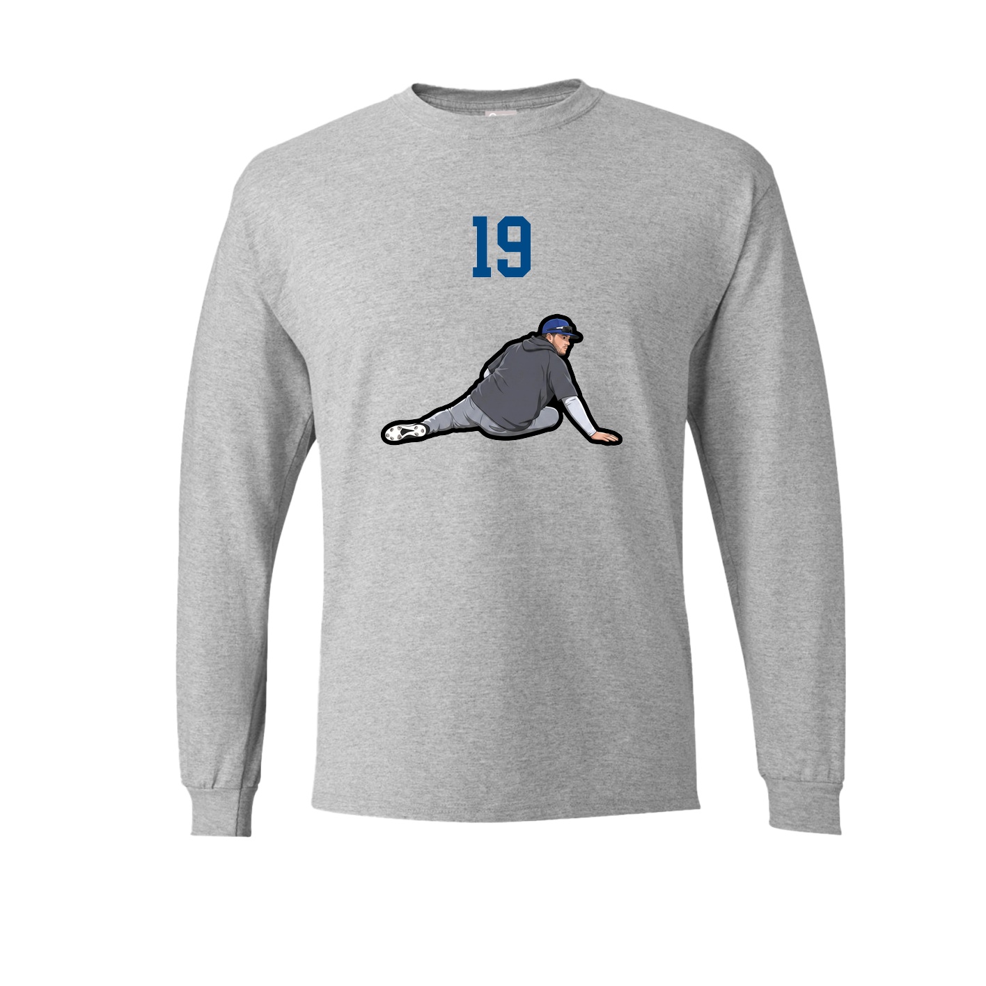Long Sleeve Tee — Number Top in Grey