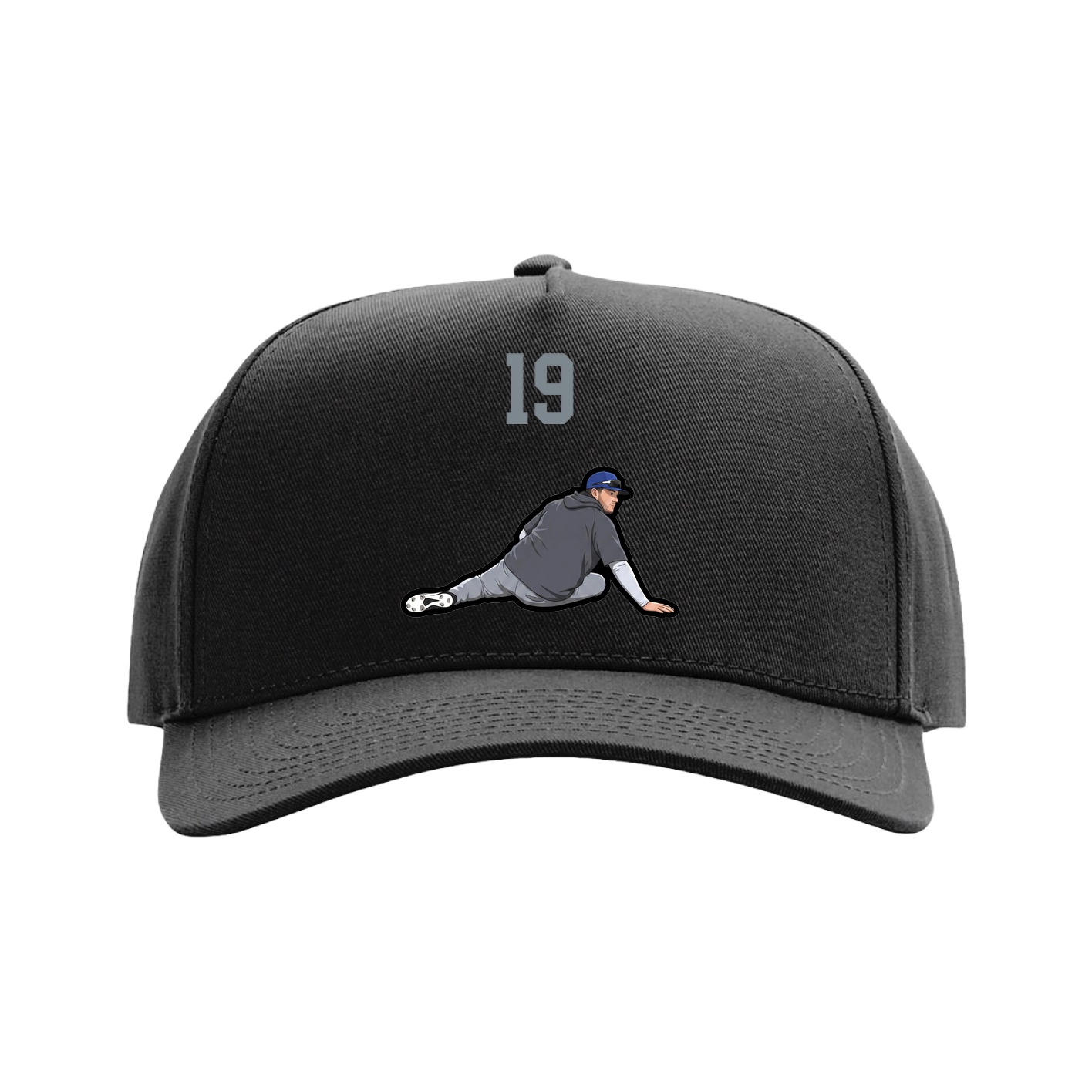 Full Fabric Five-Panel Champ Cap — Number Top in Black