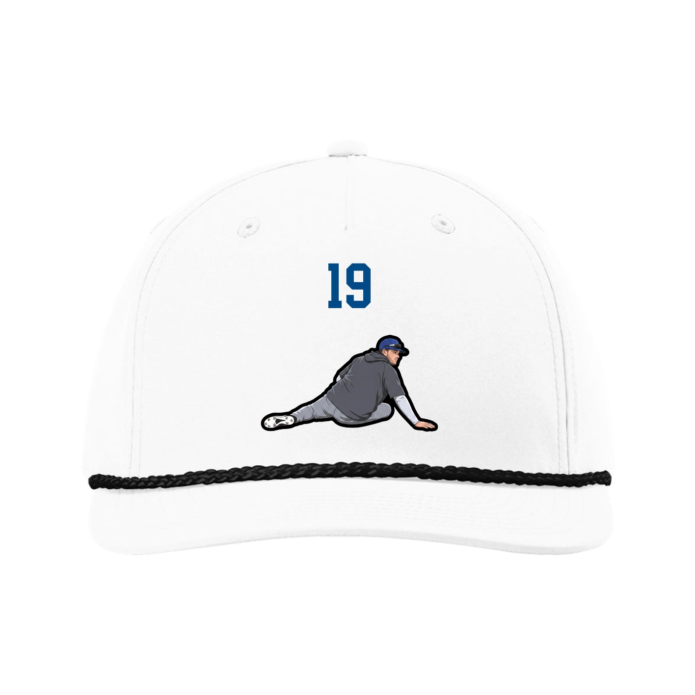Five-Panel Classic Rope Cap — Number Top in White
