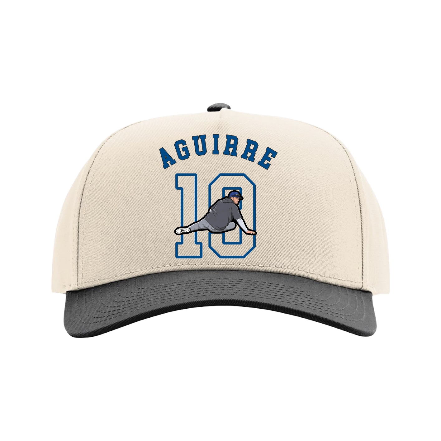 Full Fabric Five-Panel Champ Cap — Shirsey Arch in Cream/Black