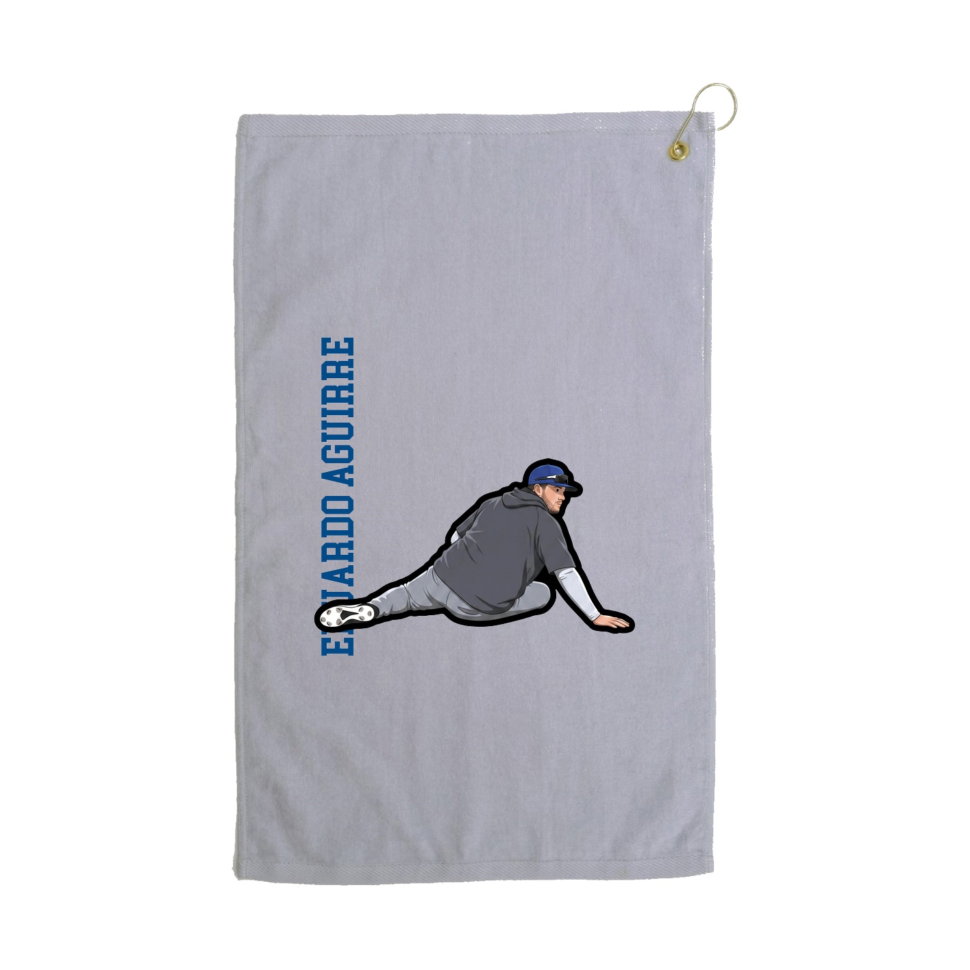 Golf Towel — Name Vertical in Grey