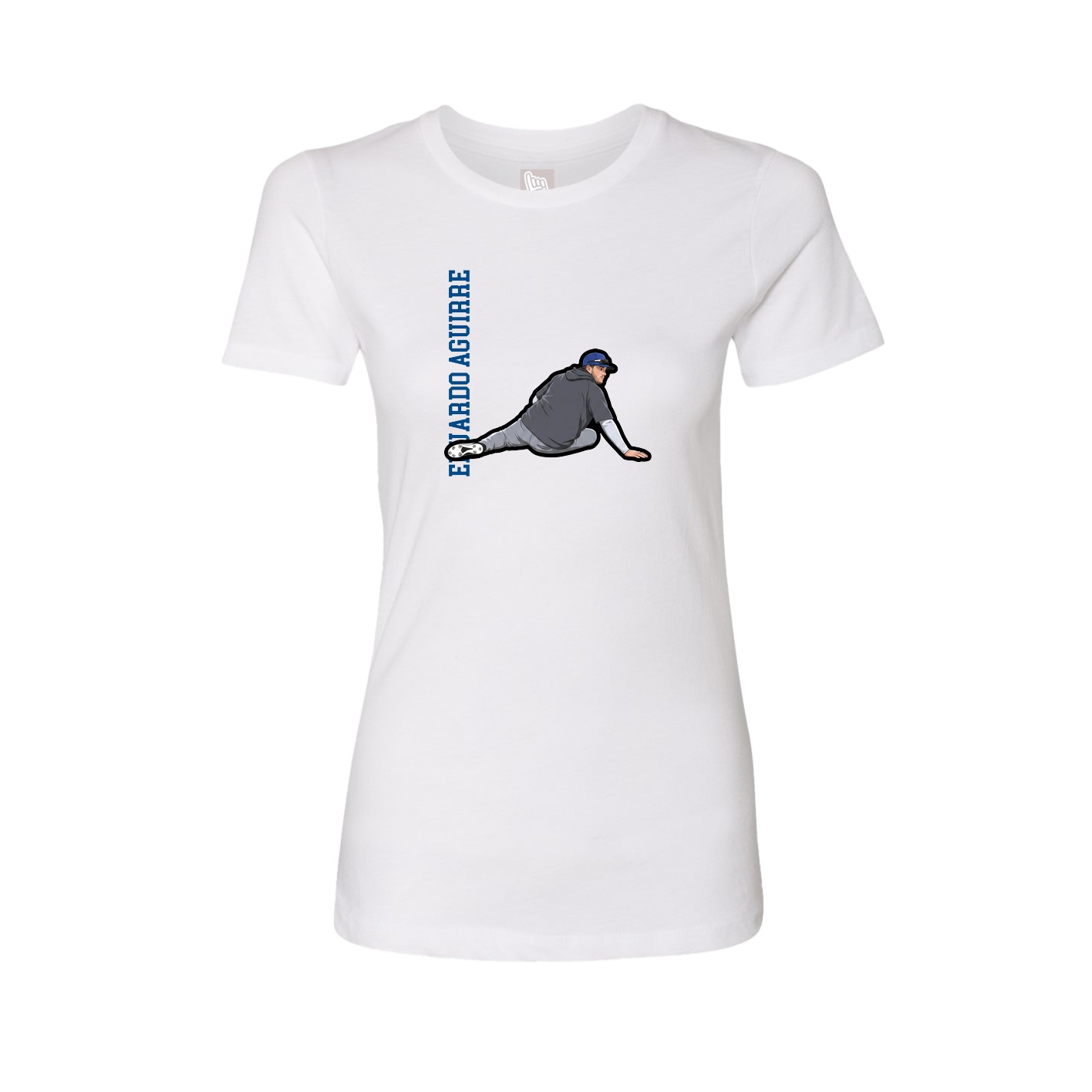 Womens Tee — Name Vertical in White