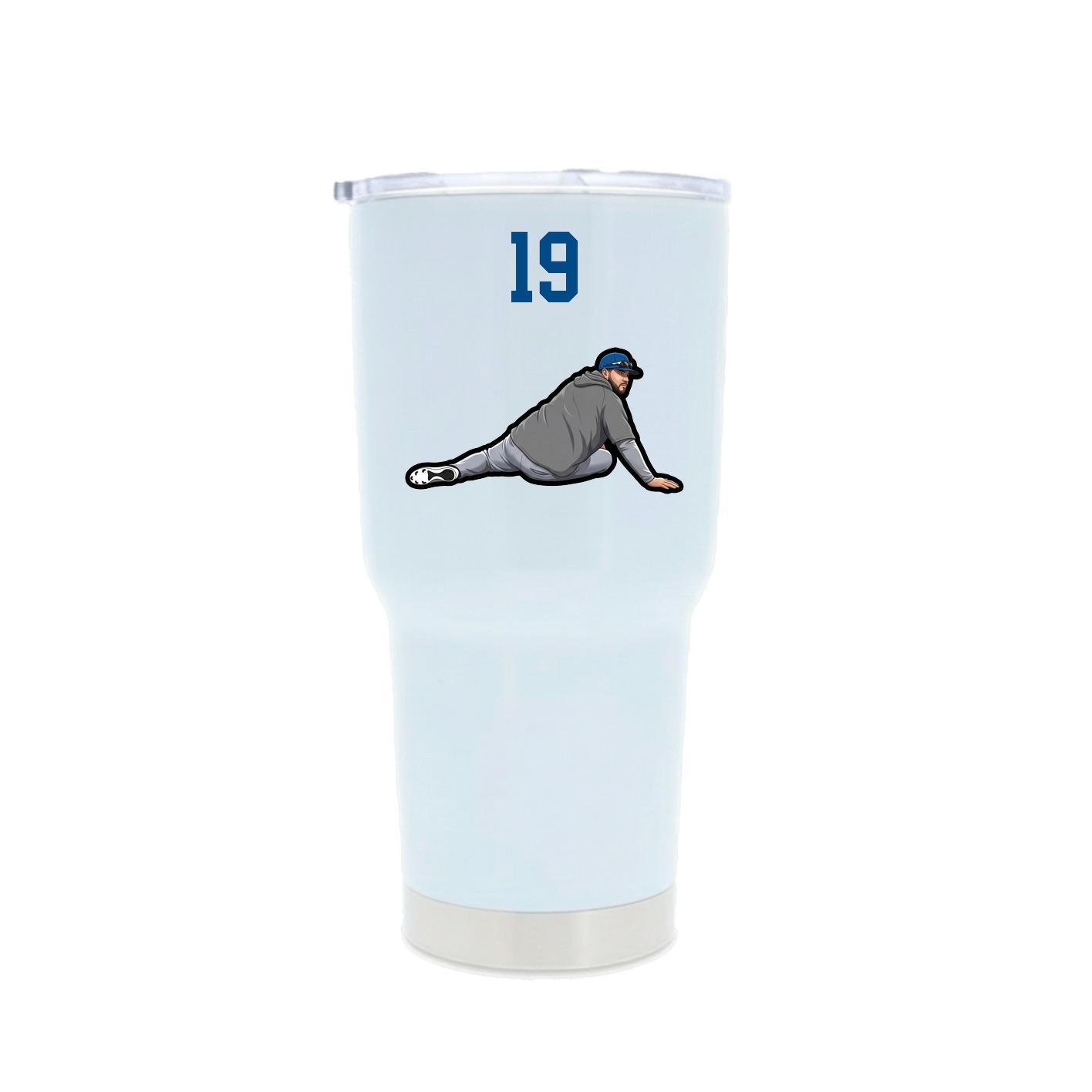 30oz Stainless Steel Tumbler — Number Top in White