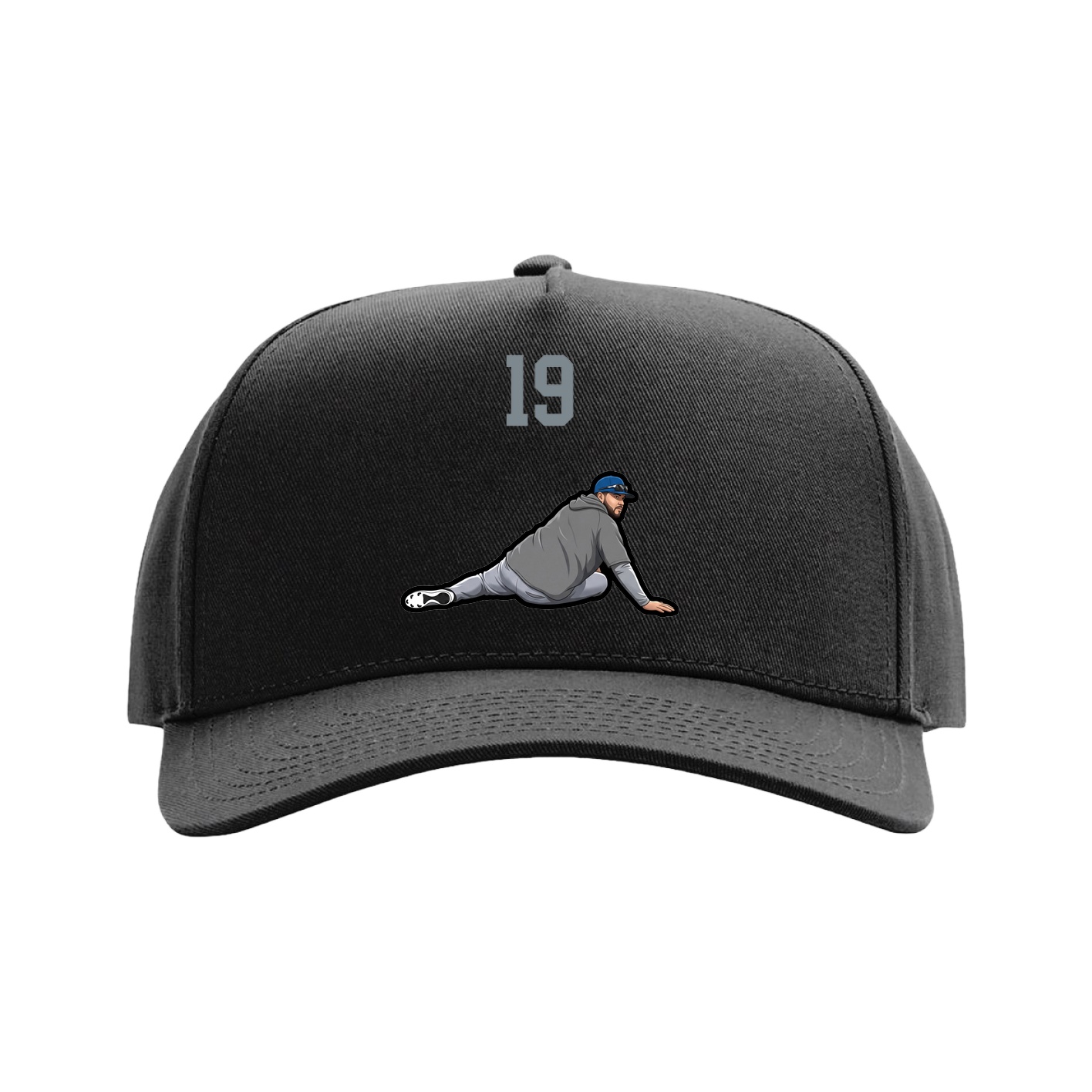Full Fabric Five-Panel Champ Cap — Number Top in Black