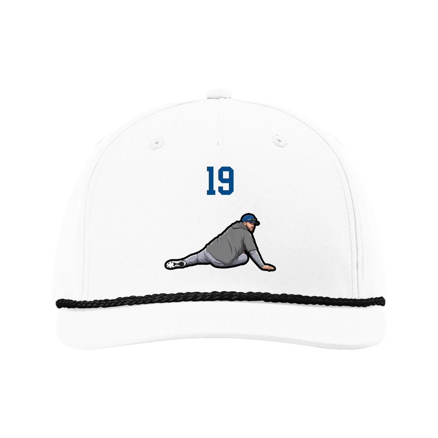 Five-Panel Classic Rope Cap — Number Top in White