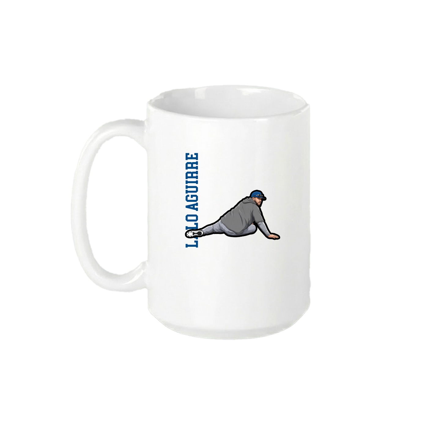 15oz Coffee Mug — Name Vertical in White