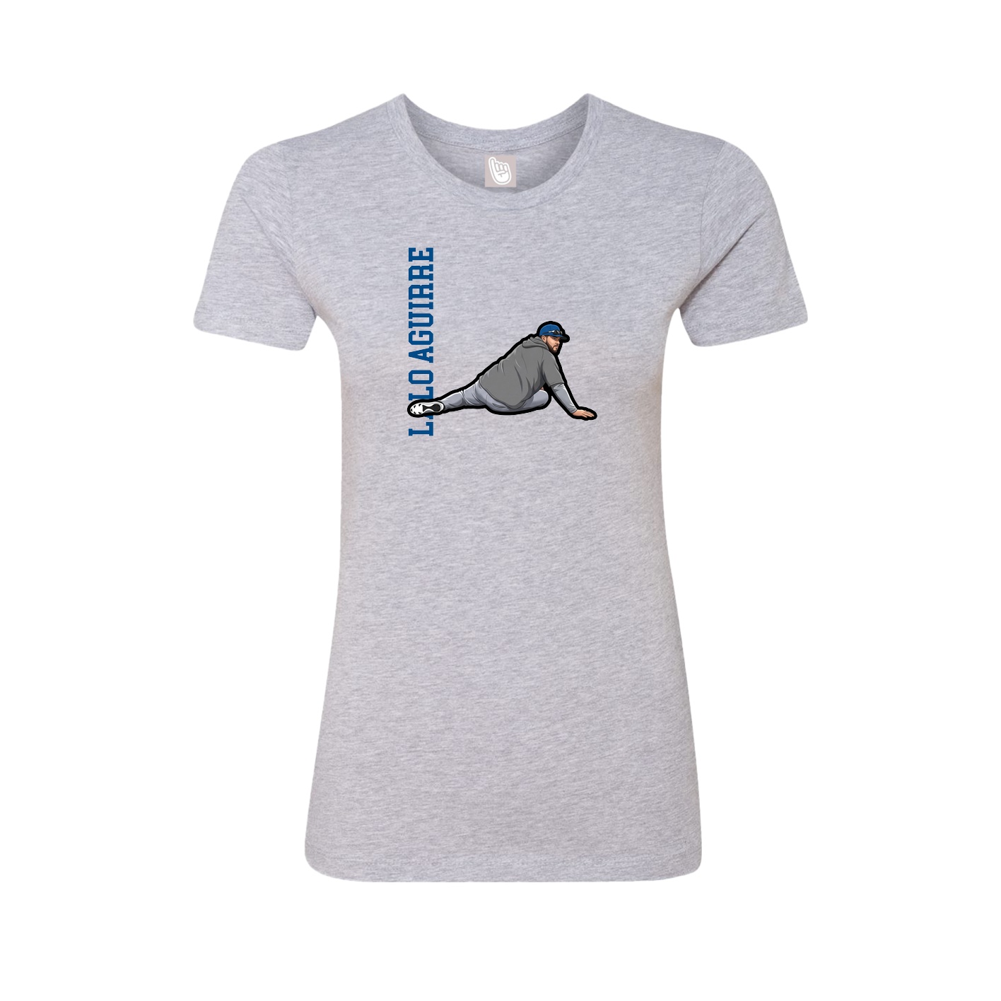Fitted Women's Tee — Name Vertical in Grey