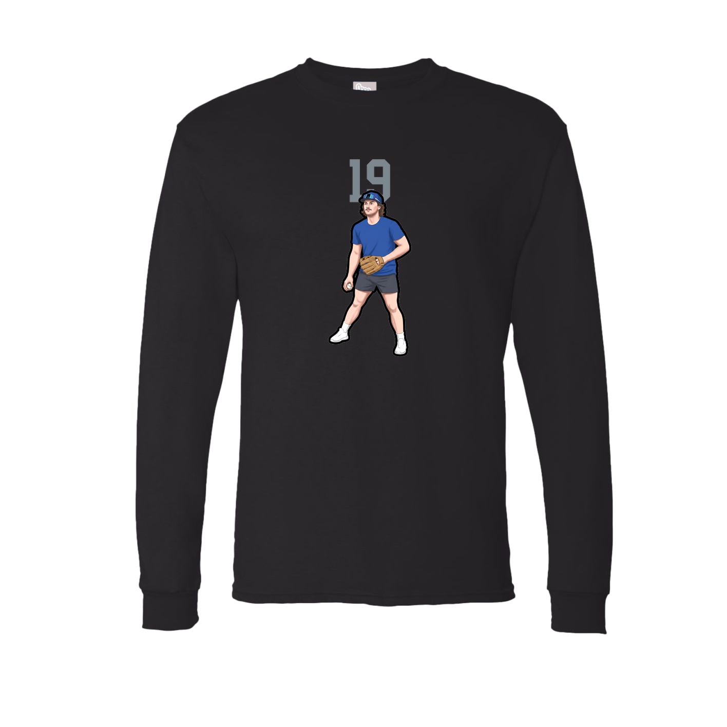 Long Sleeve Tee — Number Top in Black