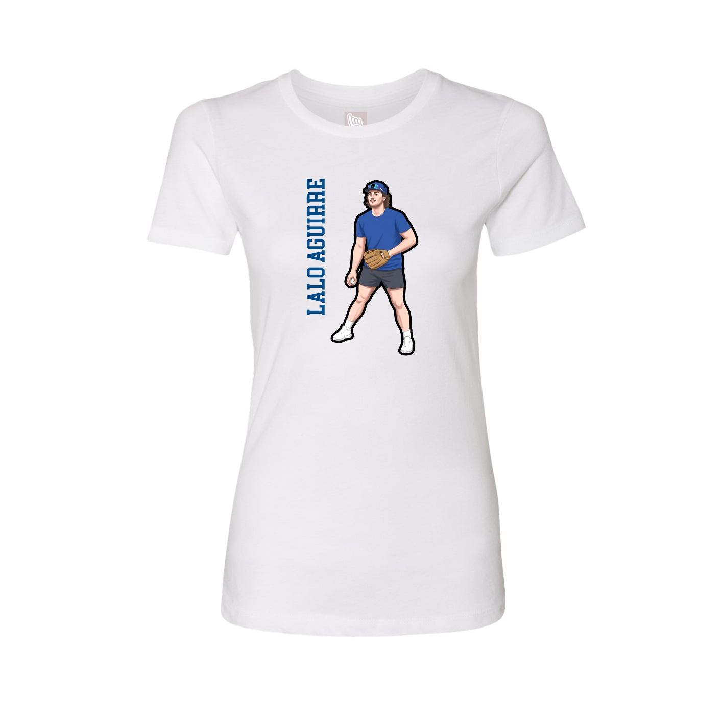 Fitted Women's Tee — Name Vertical in White