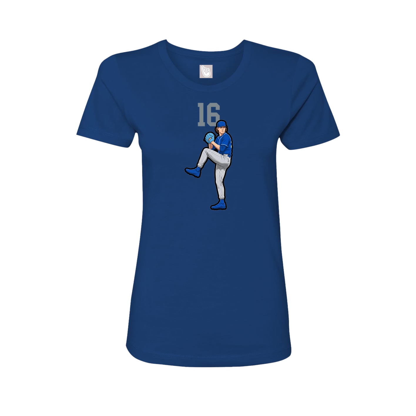 Fitted Women's Tee — Number Top in Royal