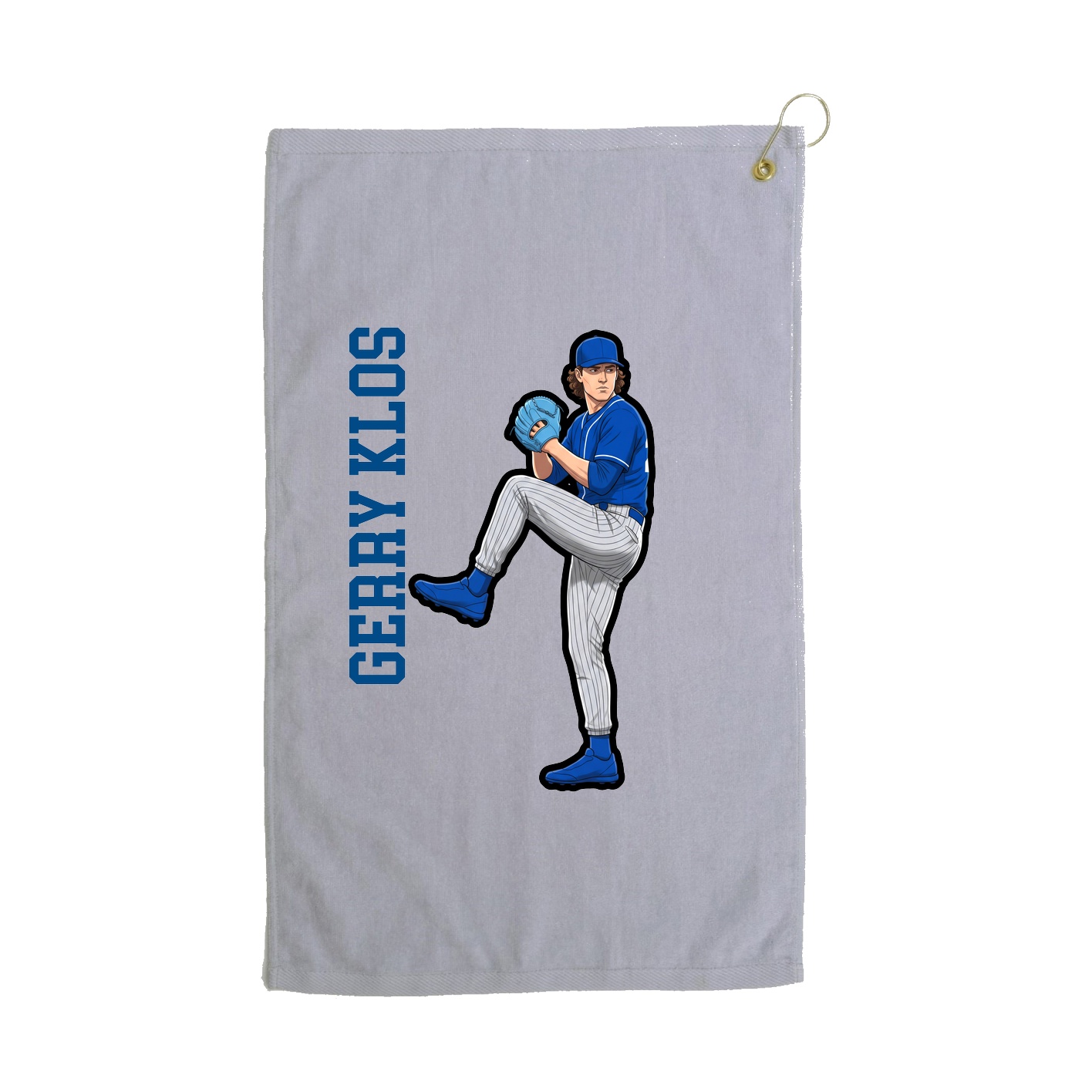 Golf Towel — Name Vertical in Grey