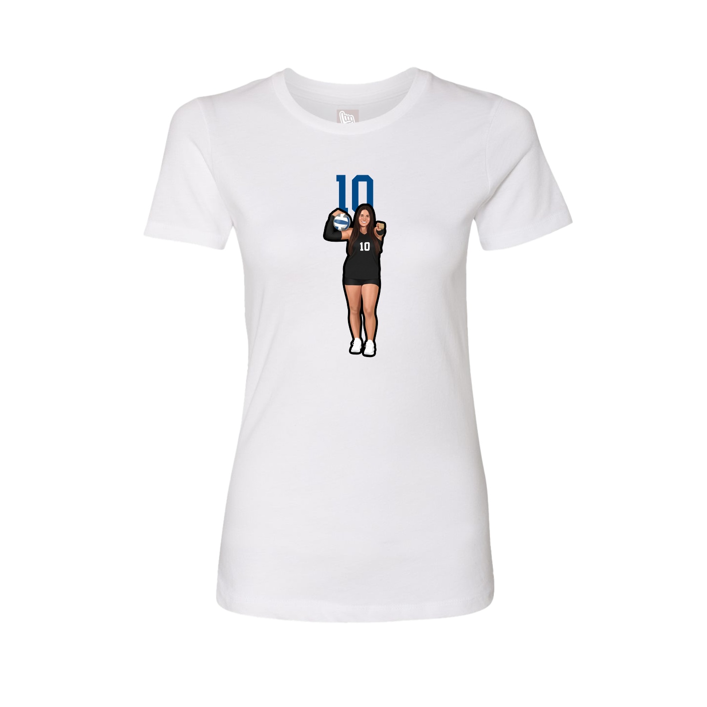 Fitted Women's Tee — Number Top in White