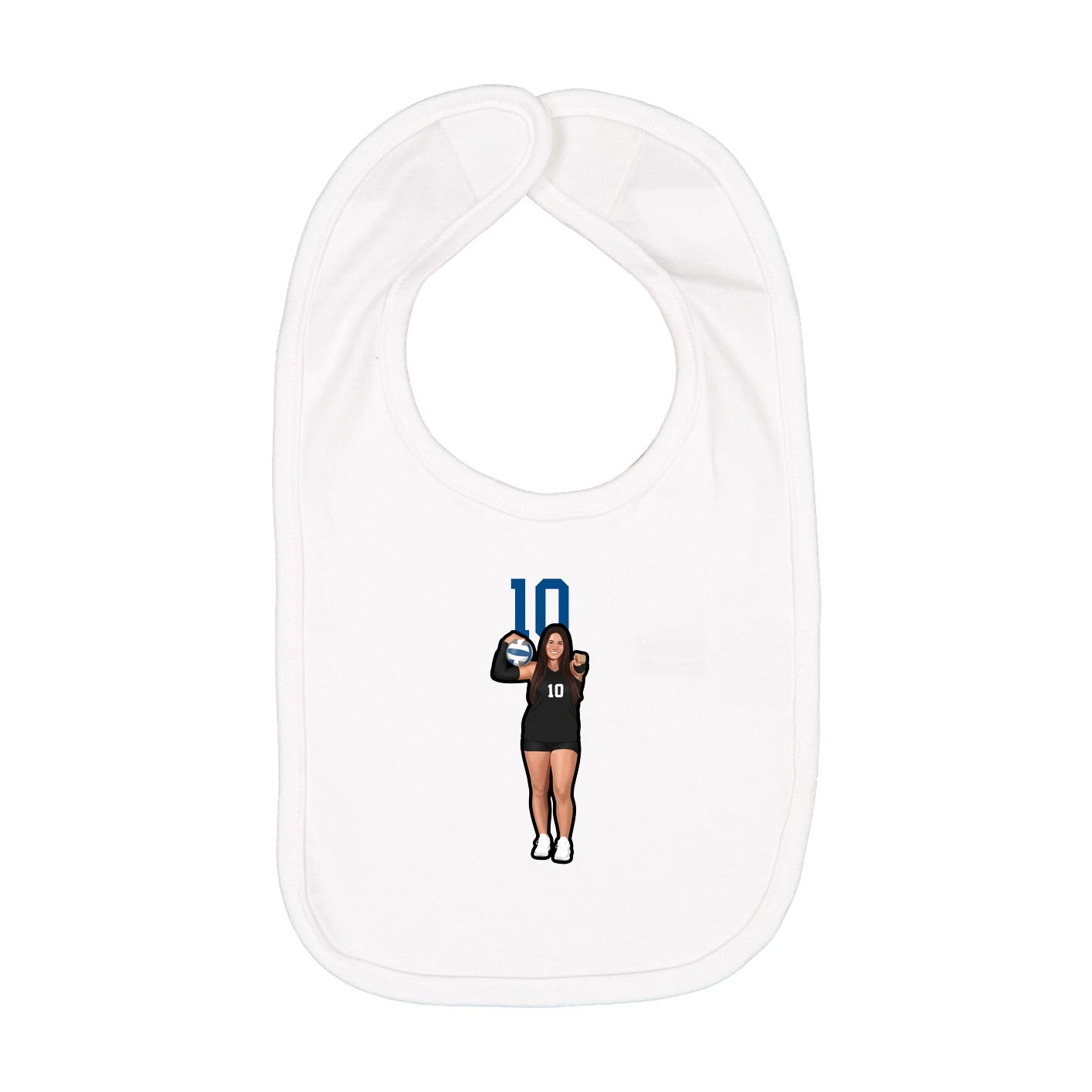 Infant Bib — Number Top in White