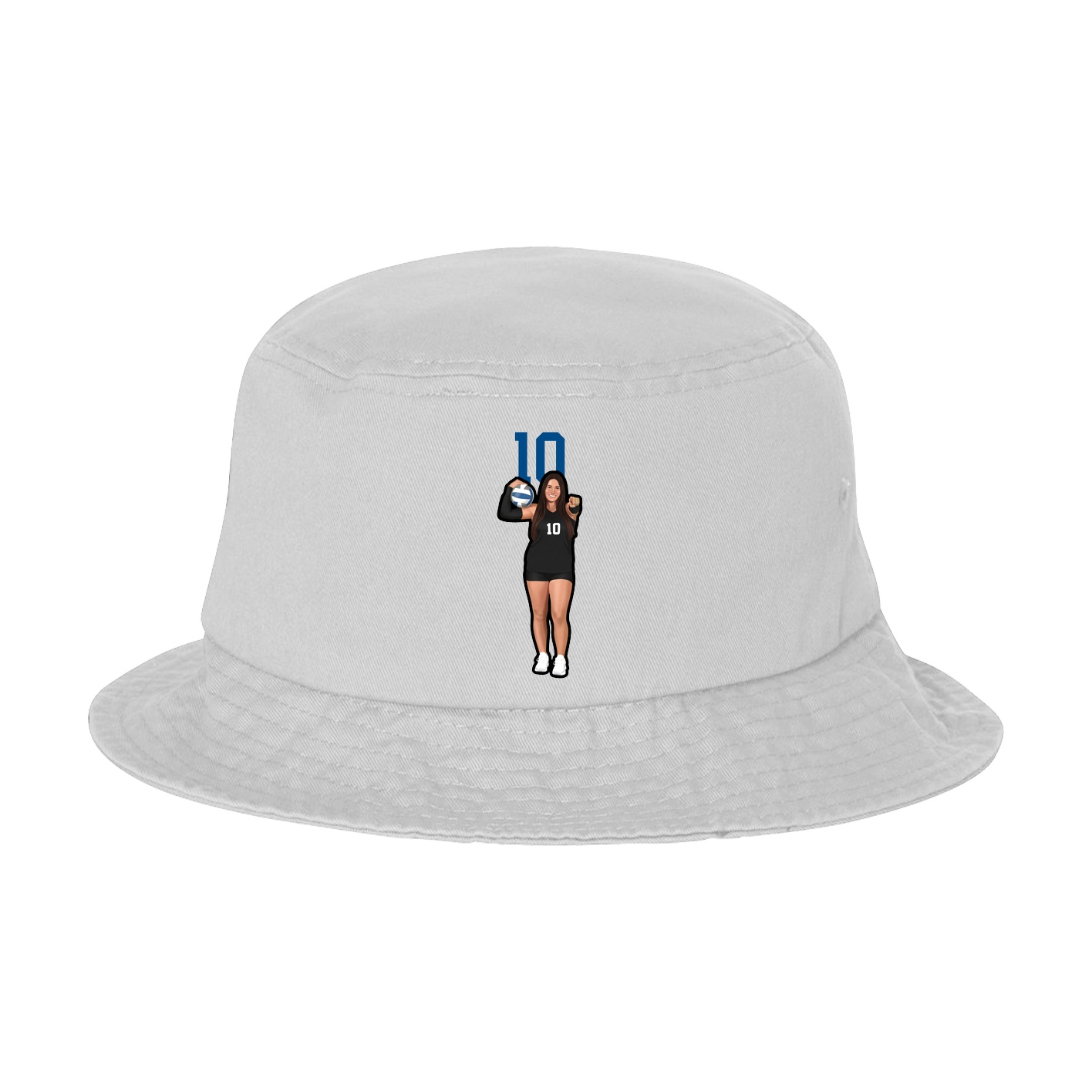 Bucket Cap — Number Top in White