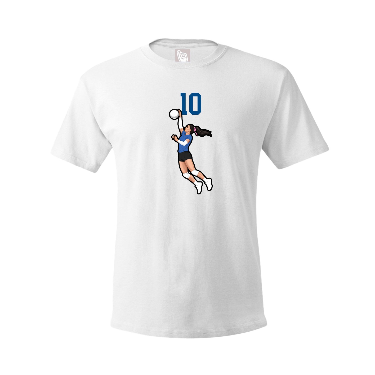 Youth Tee — Number Top in White