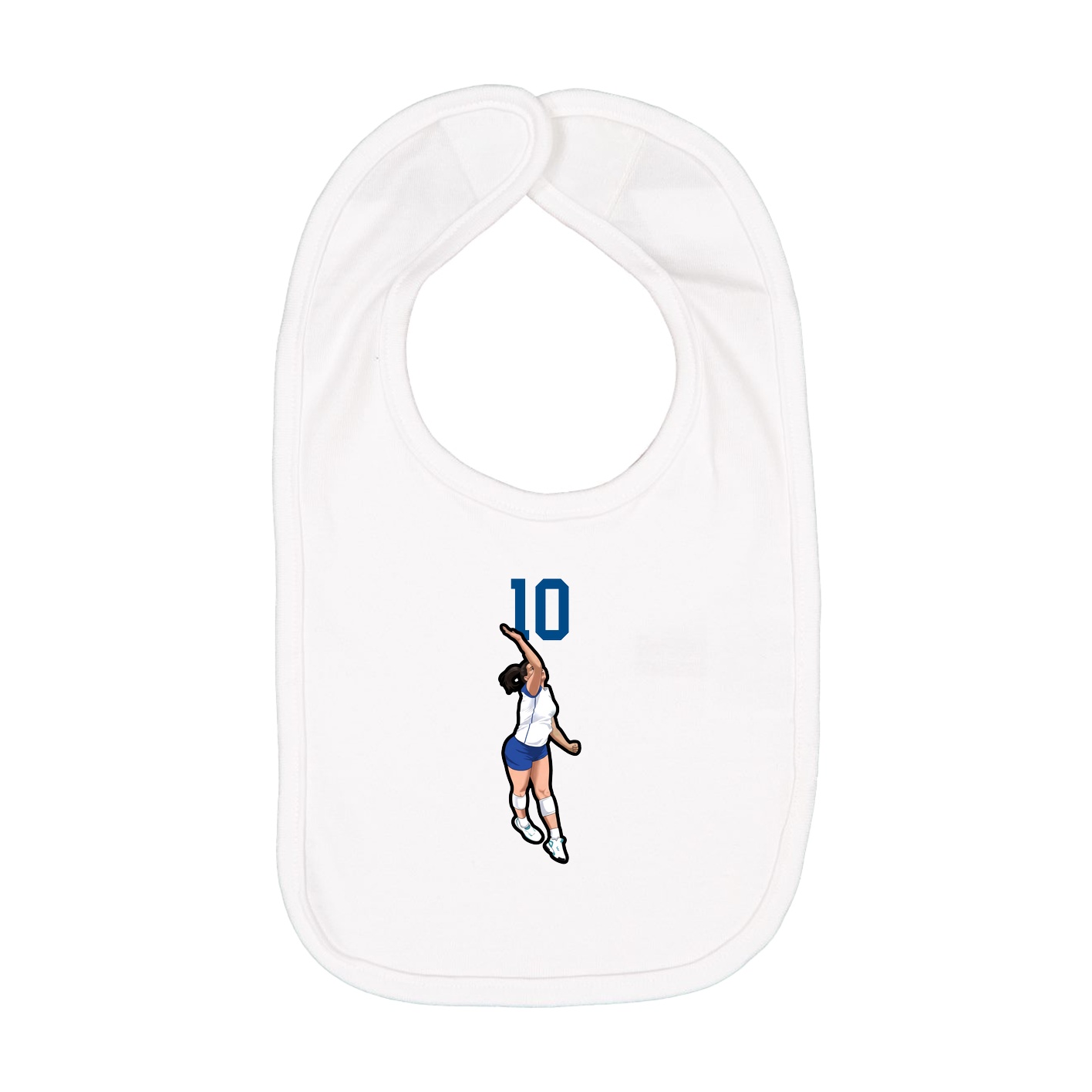 Infant Bib — Number Top in White