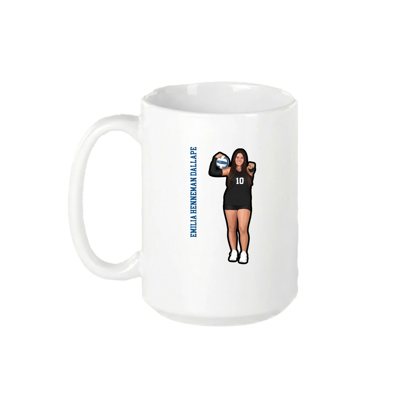 15oz Coffee Mug — Name Vertical in White