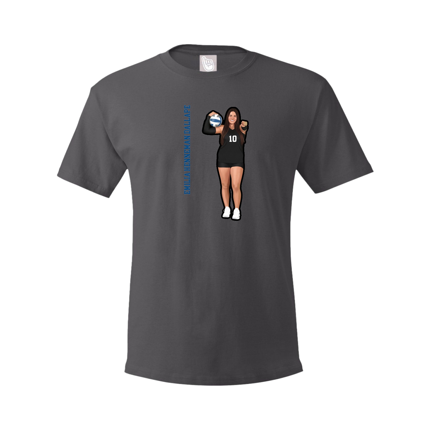 Tee — Name Vertical in Grey