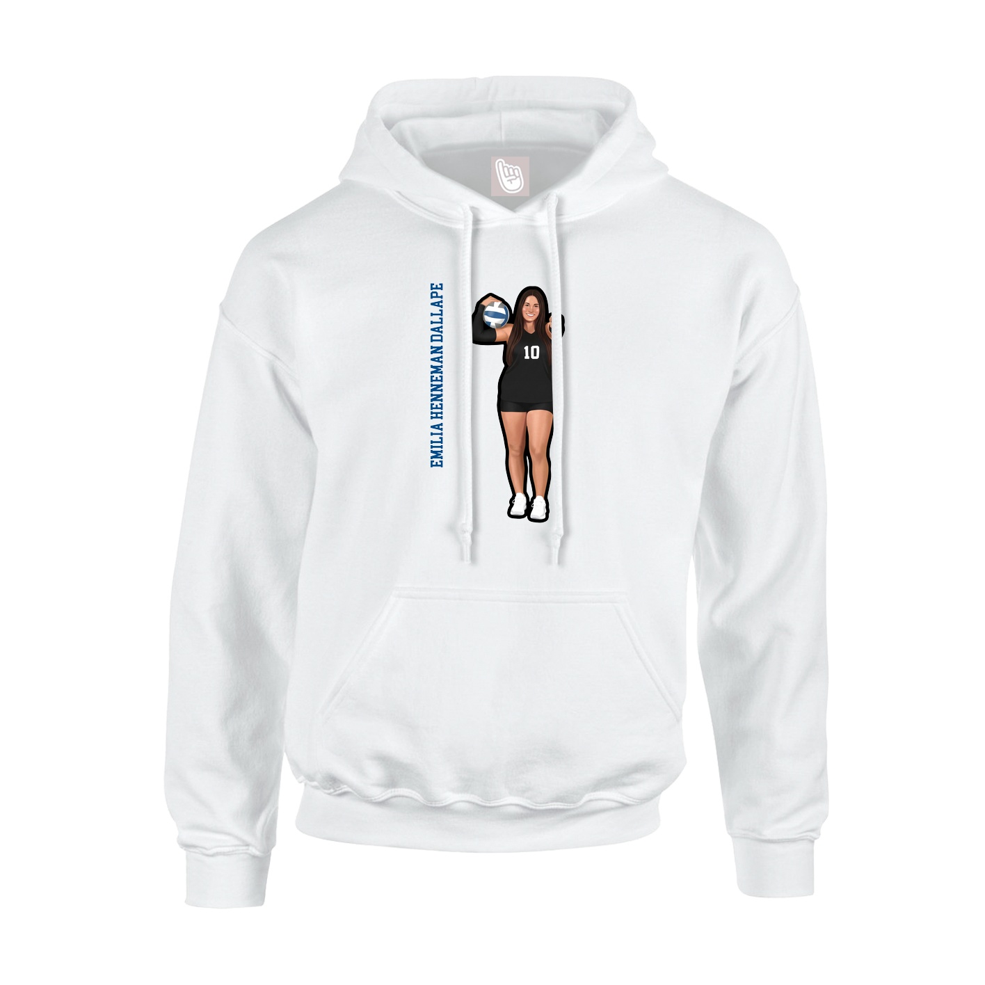 Youth Hoodie — Name Vertical in White