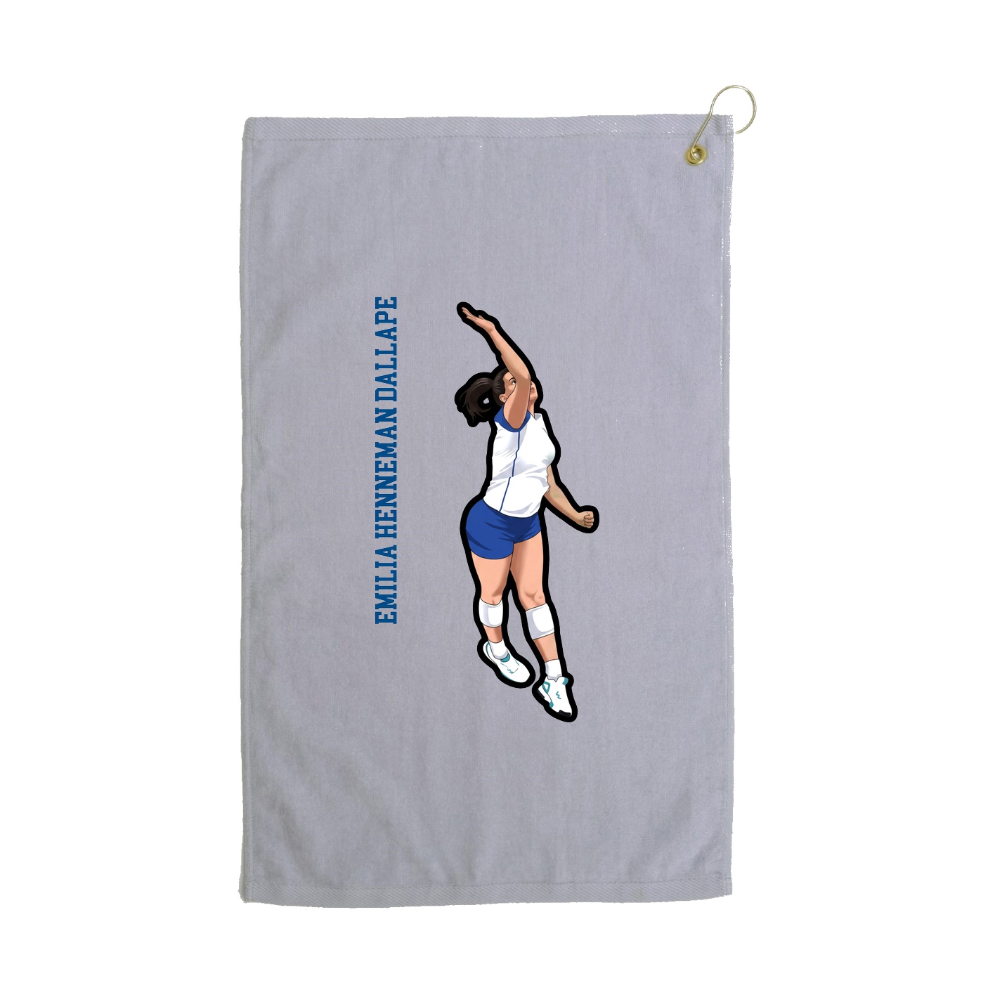 Golf Towel — Name Vertical in Grey