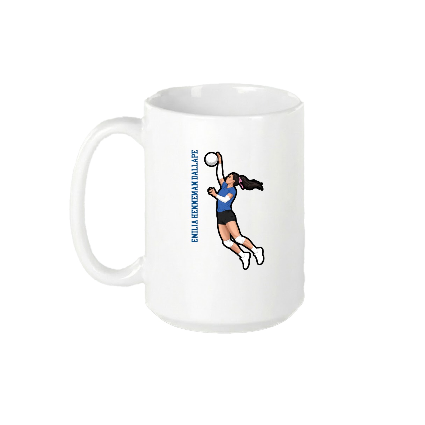 15oz Coffee Mug — Name Vertical in White
