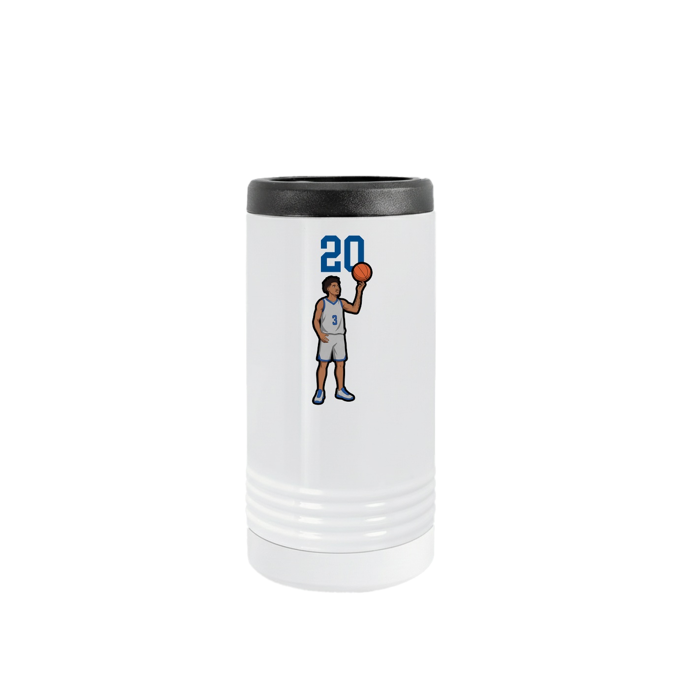 Slim Beverage Holder — Number Top in White
