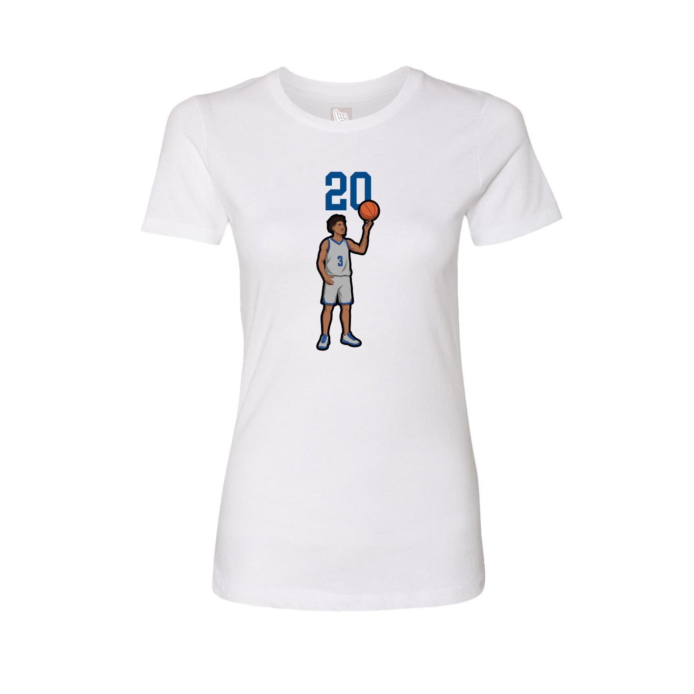 Fitted Women's Tee — Number Top in White