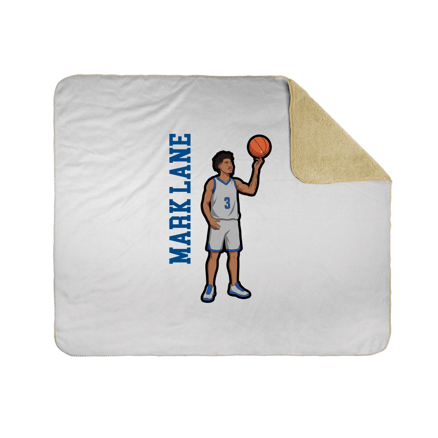 Throw Blanket — Name Vertical in White
