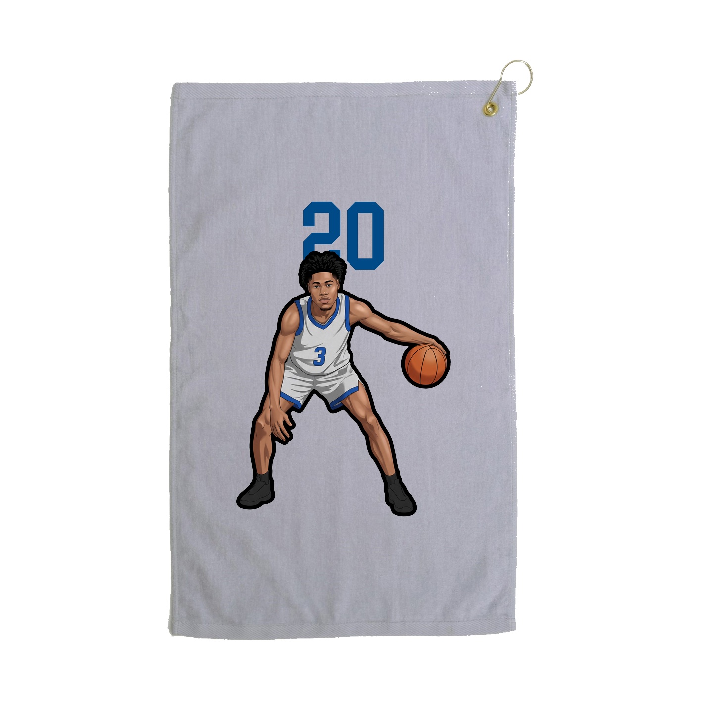 Golf Towel — Number Top in Grey