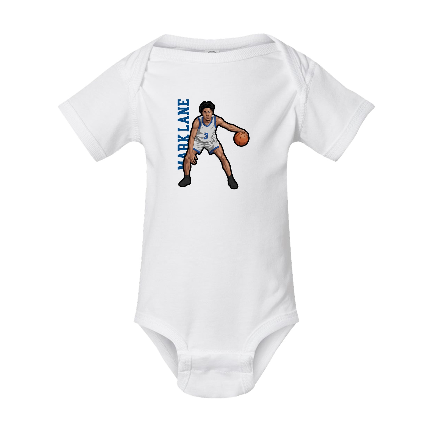 Baby Onesie — Name Vertical in White