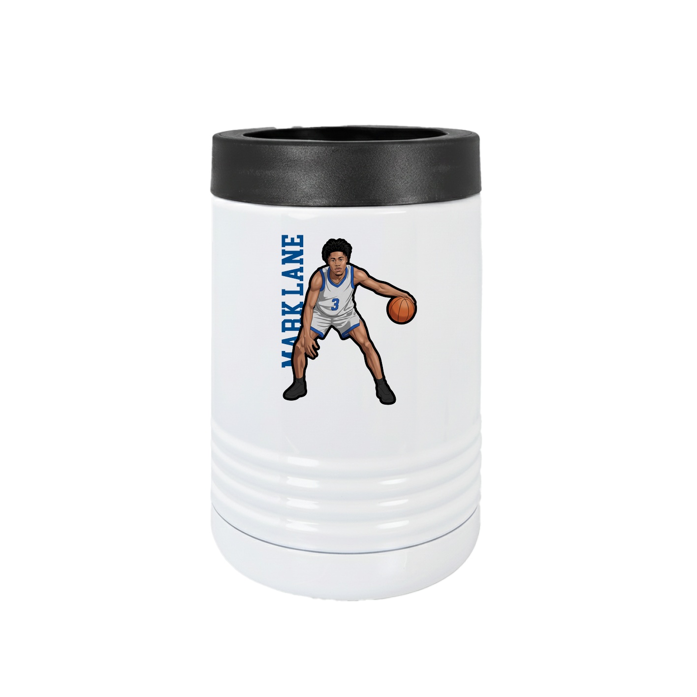Beverage Holder — Name Vertical in White