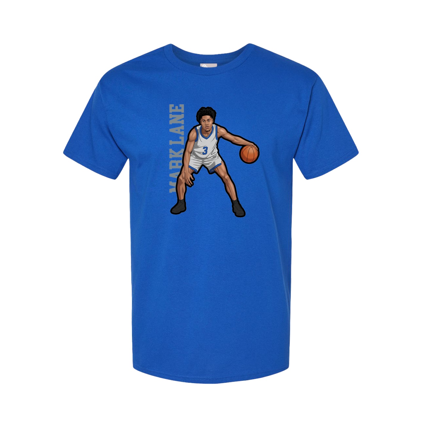Youth Tee — Name Vertical in Royal