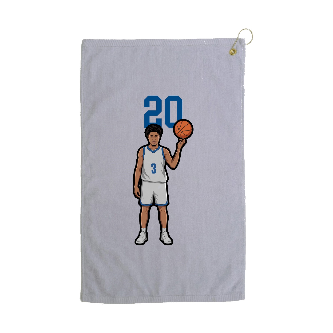 Golf Towel — Number Top in Grey