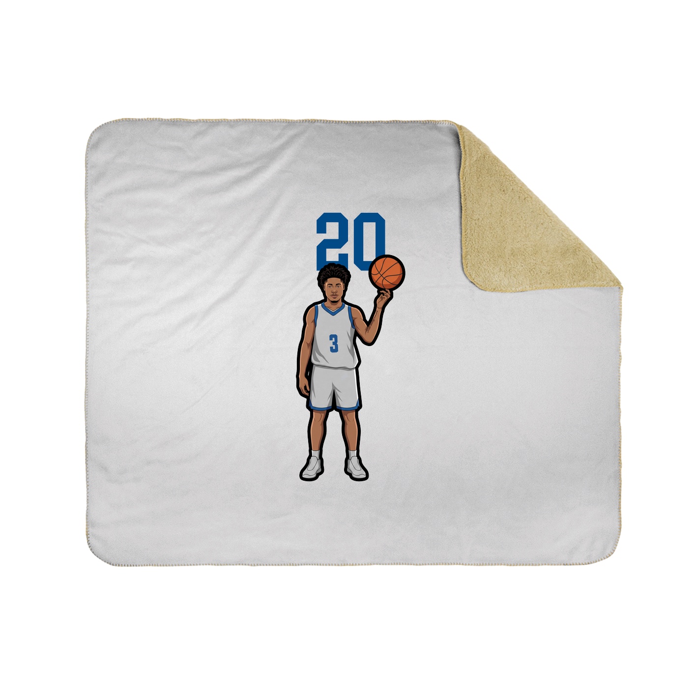 Throw Blanket — Number Top in White