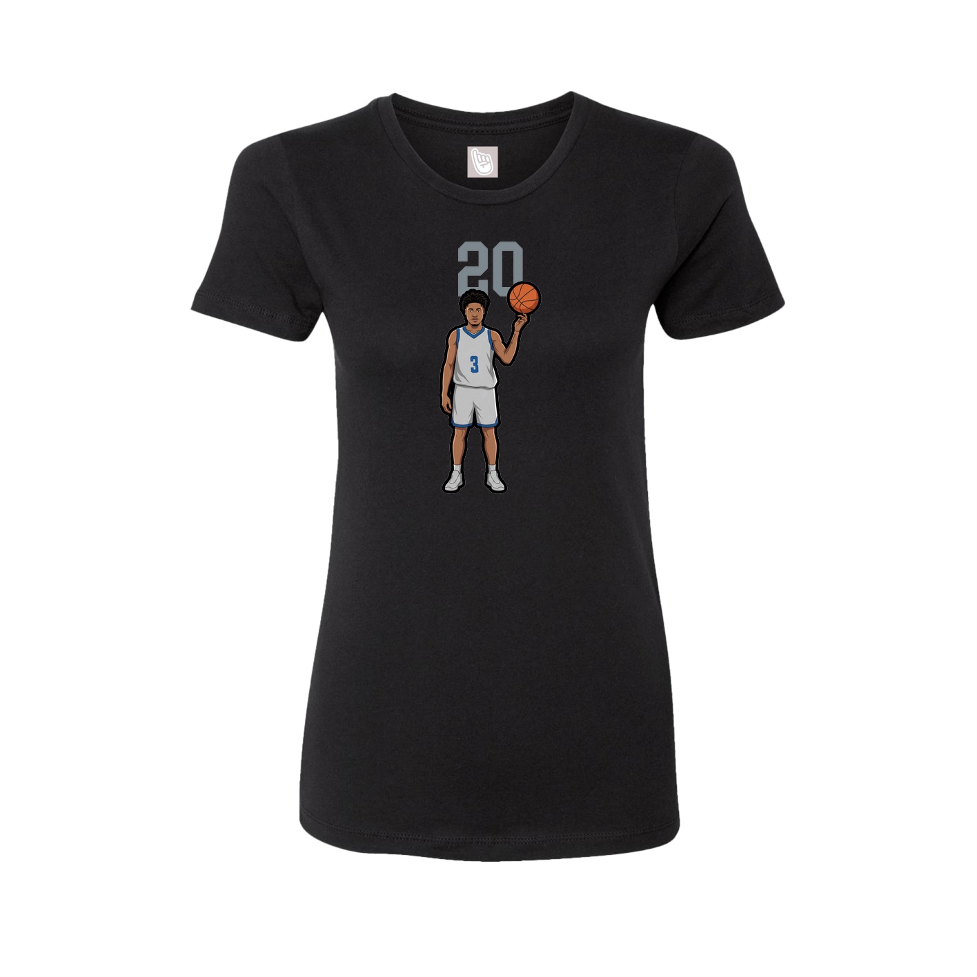 Fitted Women's Tee — Number Top in Black