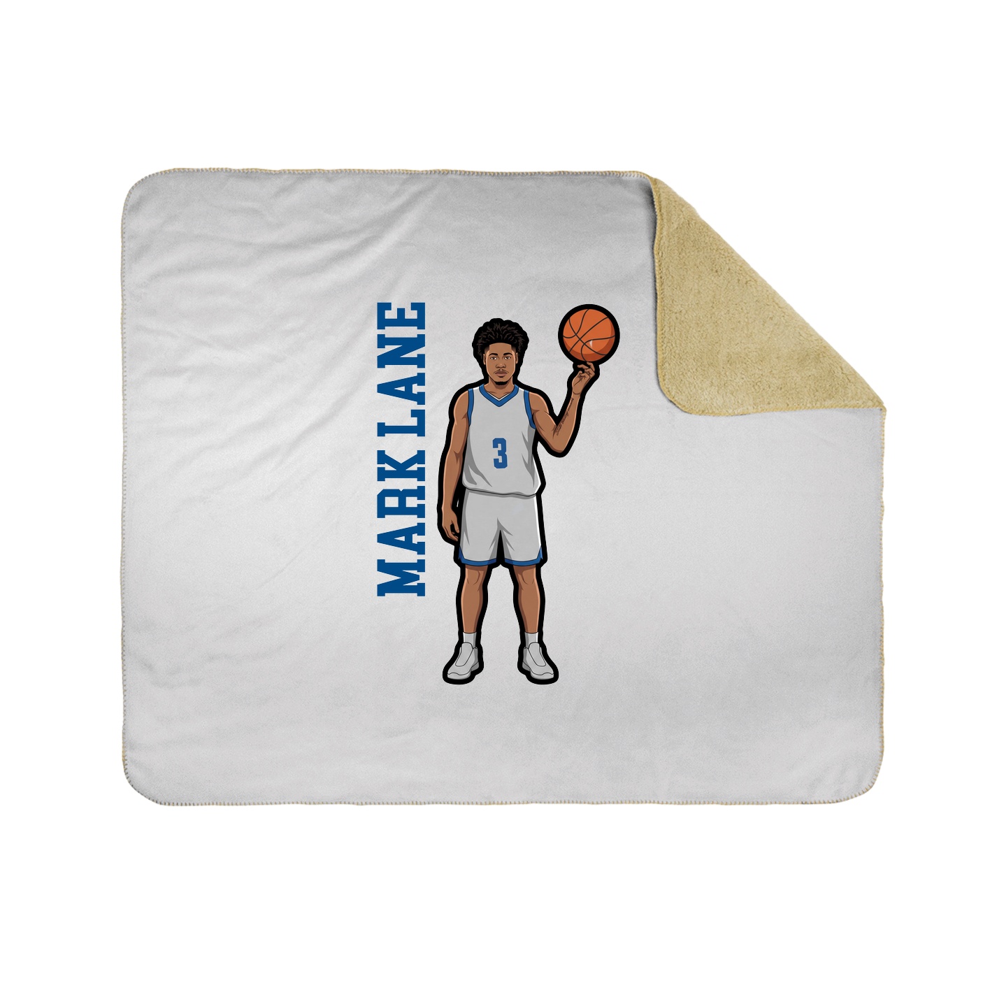 Throw Blanket — Name Vertical in White