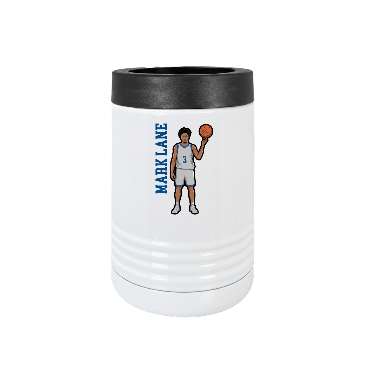 Beverage Holder — Name Vertical in White