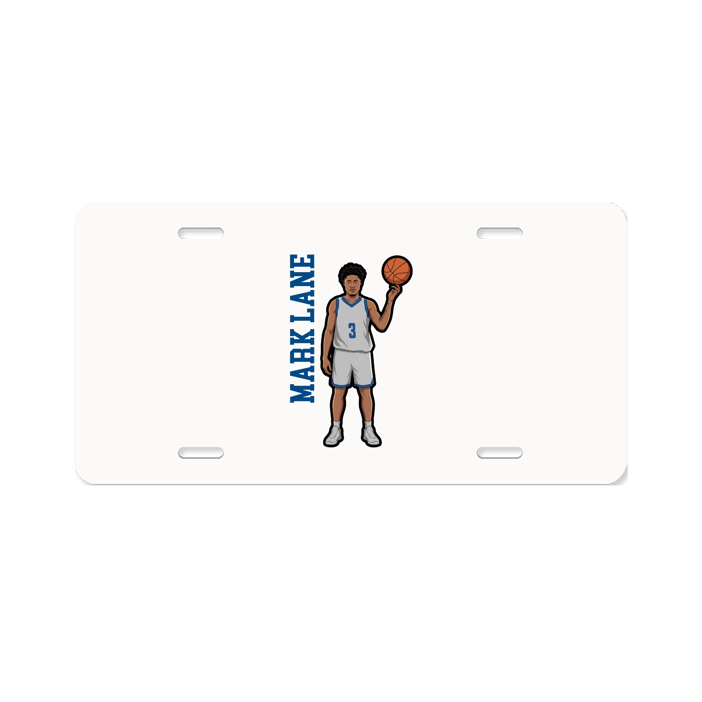 License Plate — Name Vertical in Classic