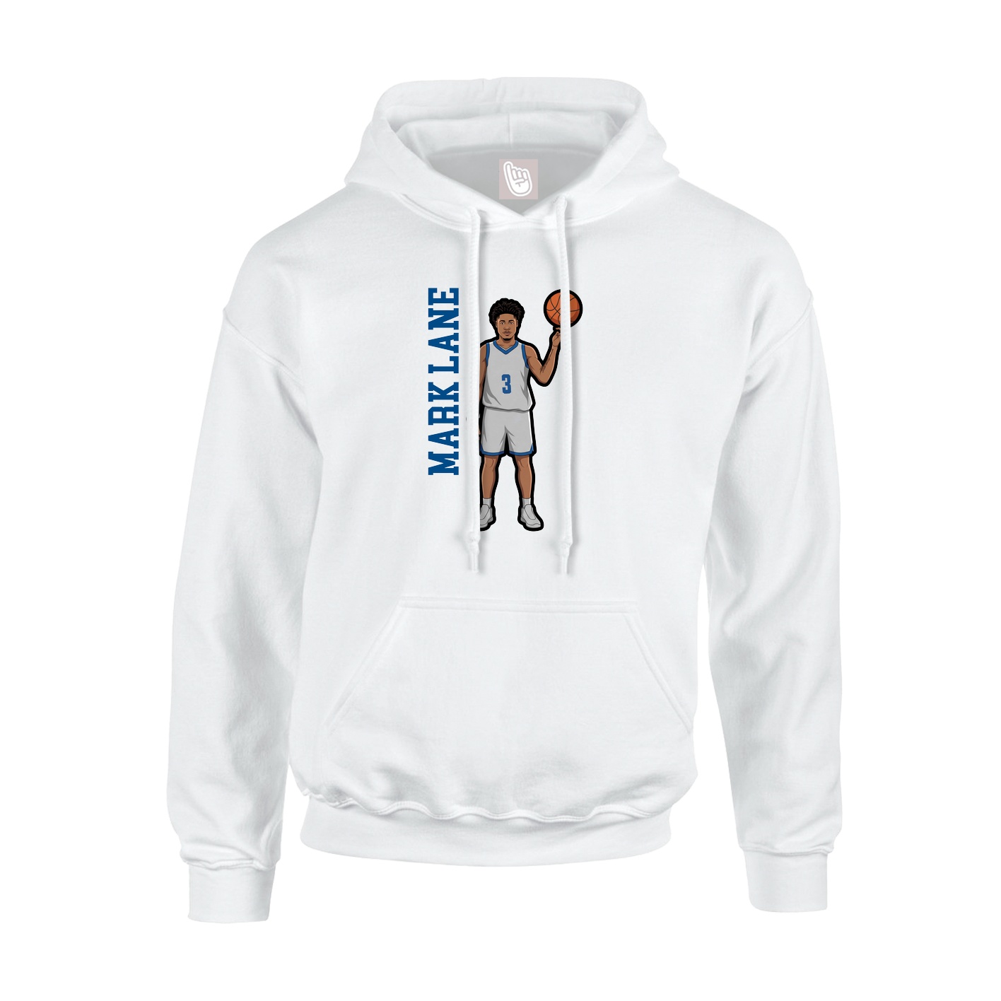 Youth Hoodie — Name Vertical in White