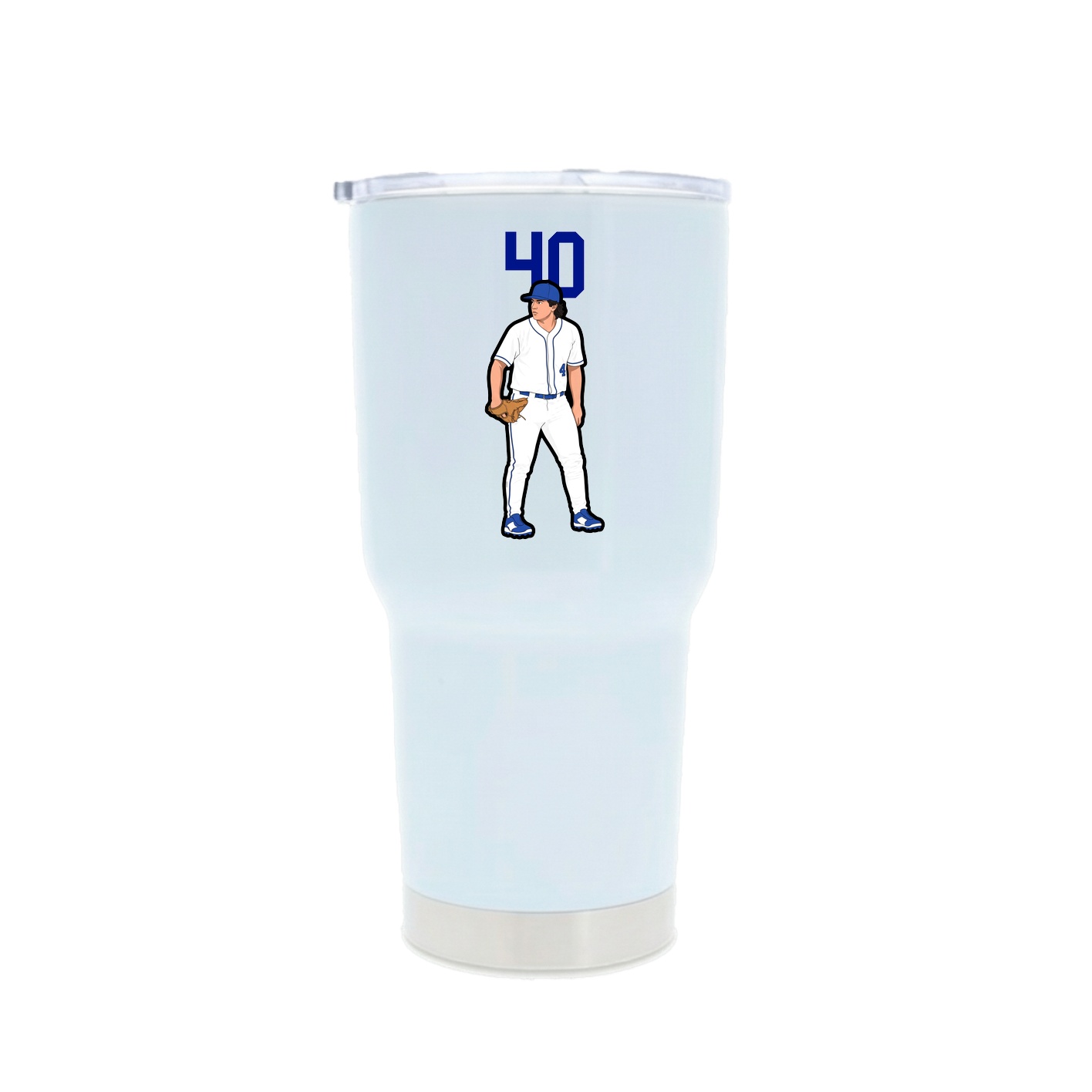 30oz Stainless Steel Tumbler — Number Top in White