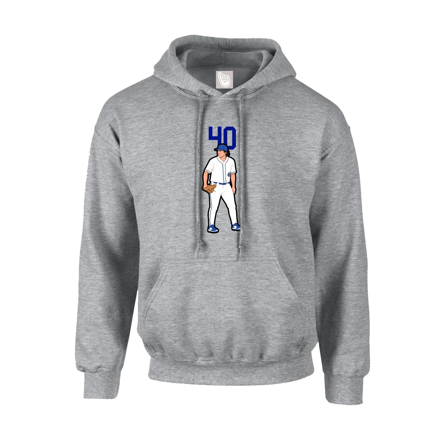 Hoodie — Number Top in Grey