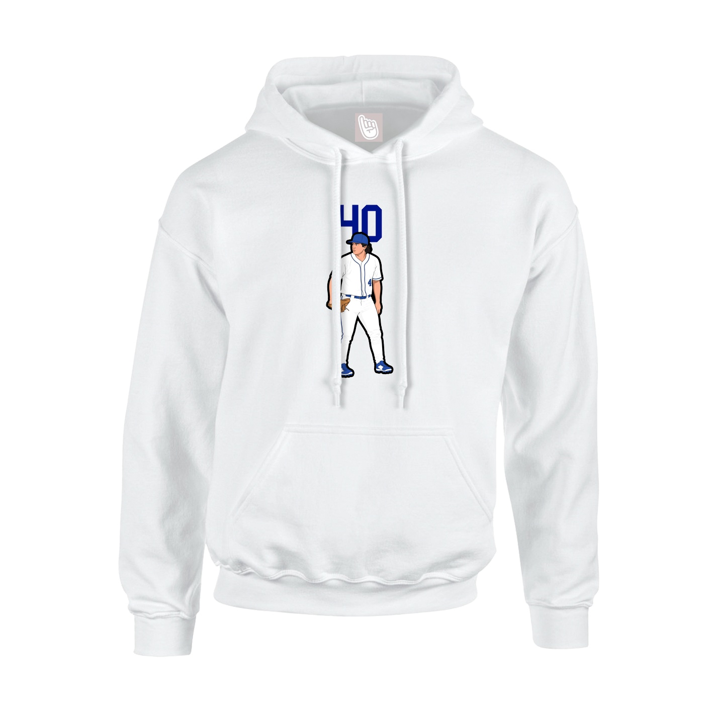 Youth Hoodie — Number Top in White