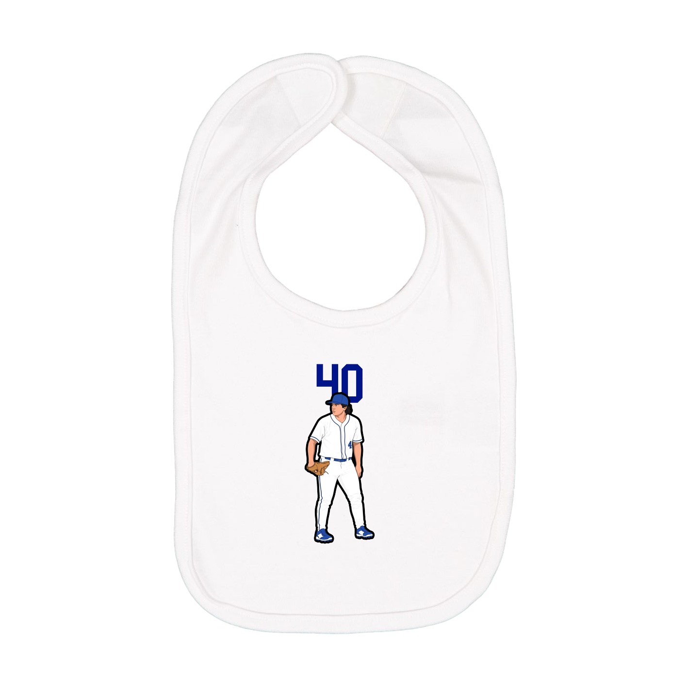 Infant Bib — Number Top in White