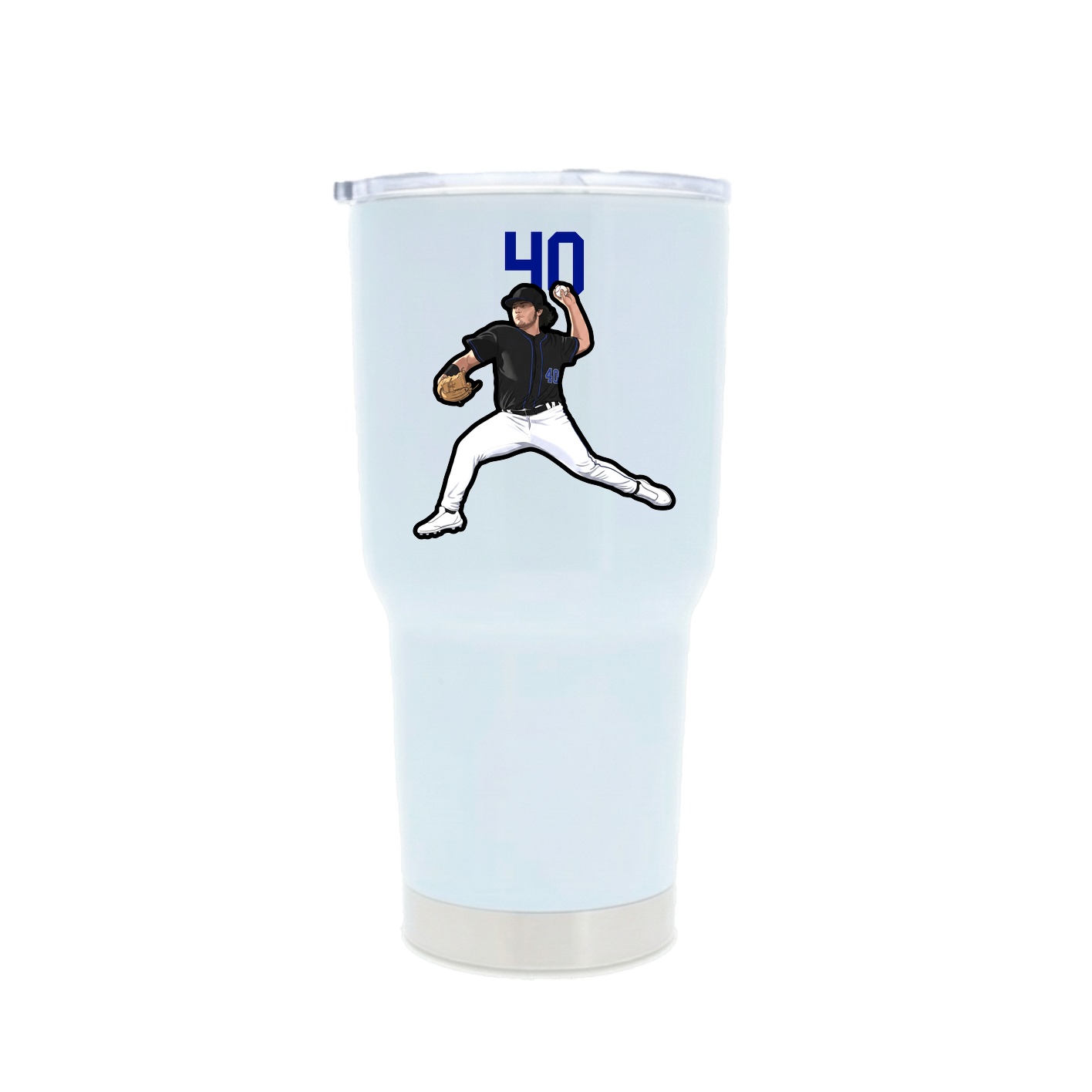 30oz Stainless Steel Tumbler — Number Top in White