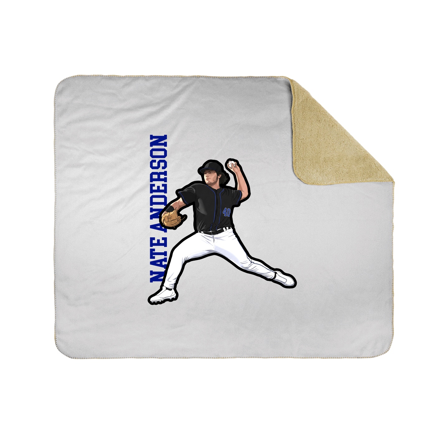 Throw Blanket — Name Vertical in White