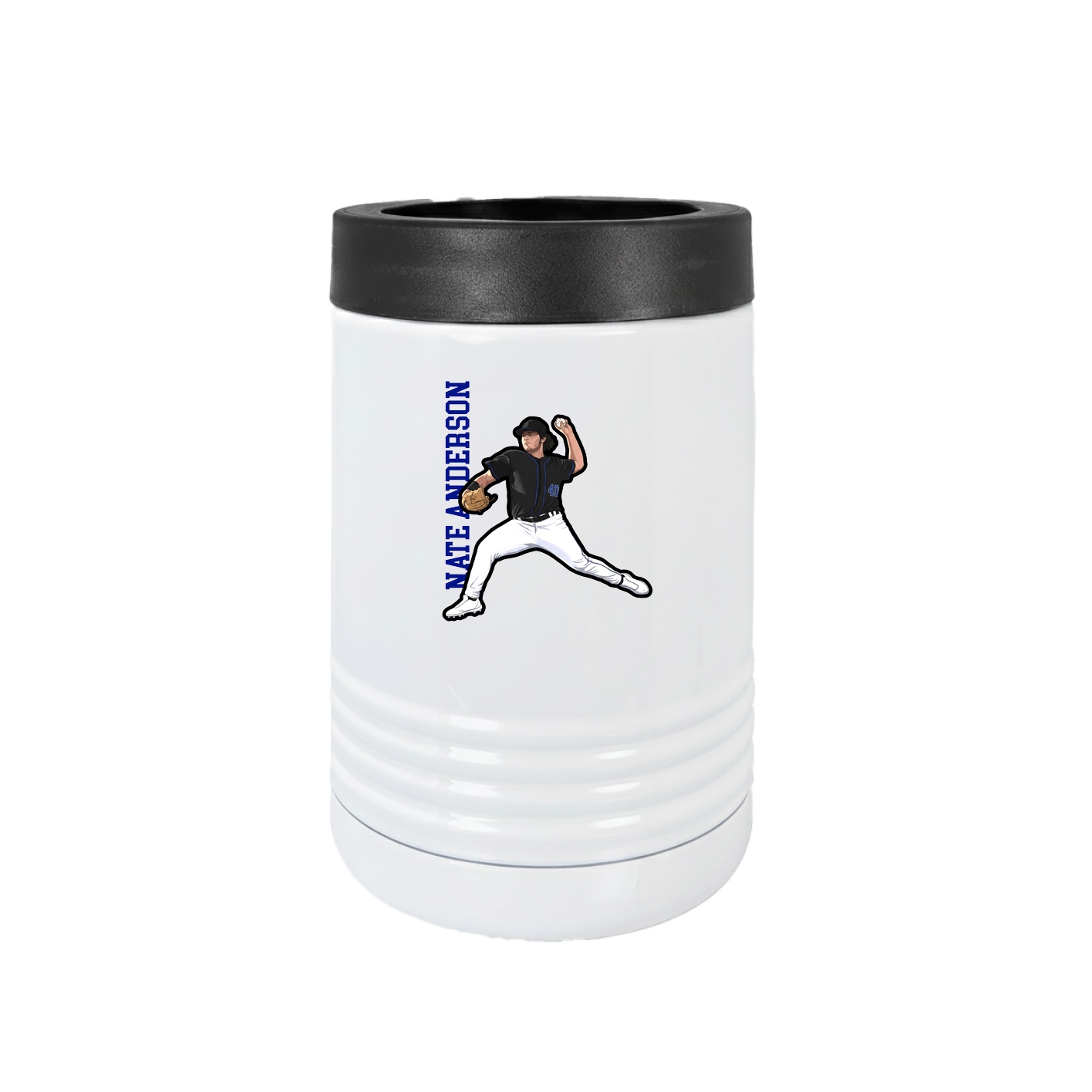 Beverage Holder — Name Vertical in White
