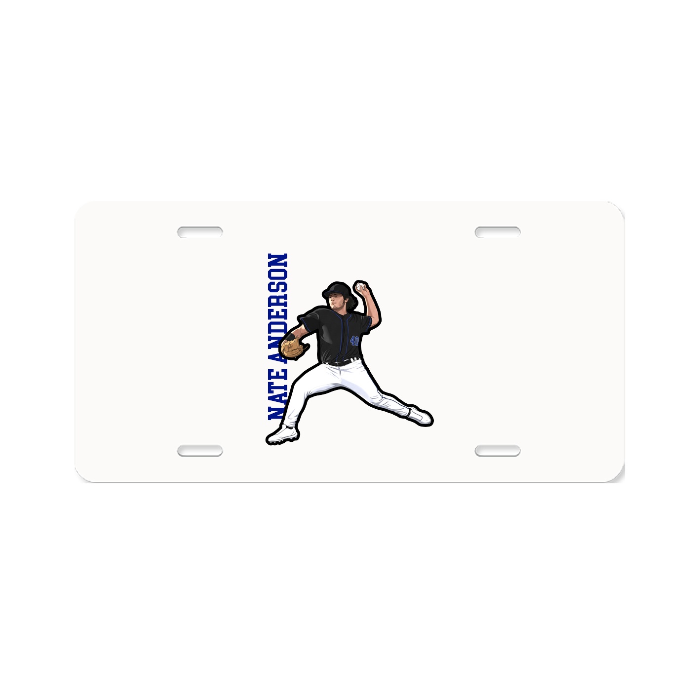 License Plate — Name Vertical in Classic