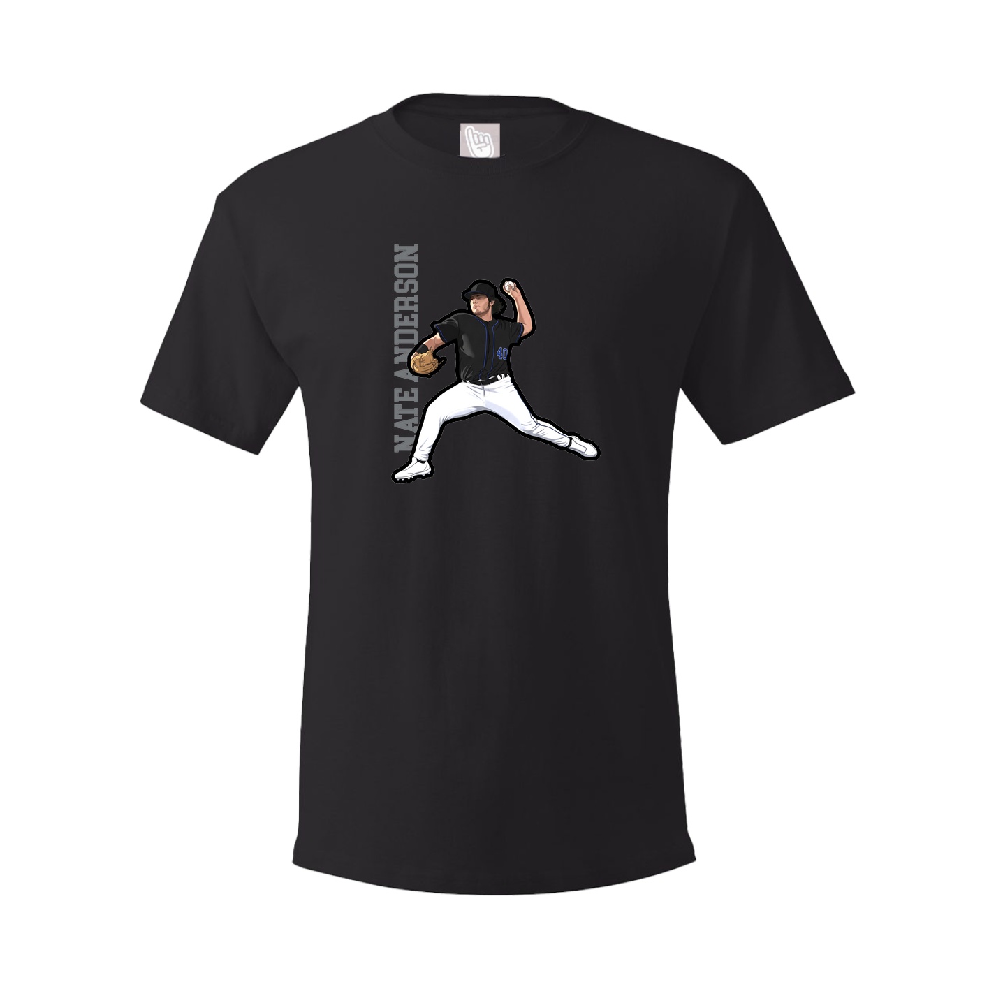 Youth Tee — Name Vertical in Black