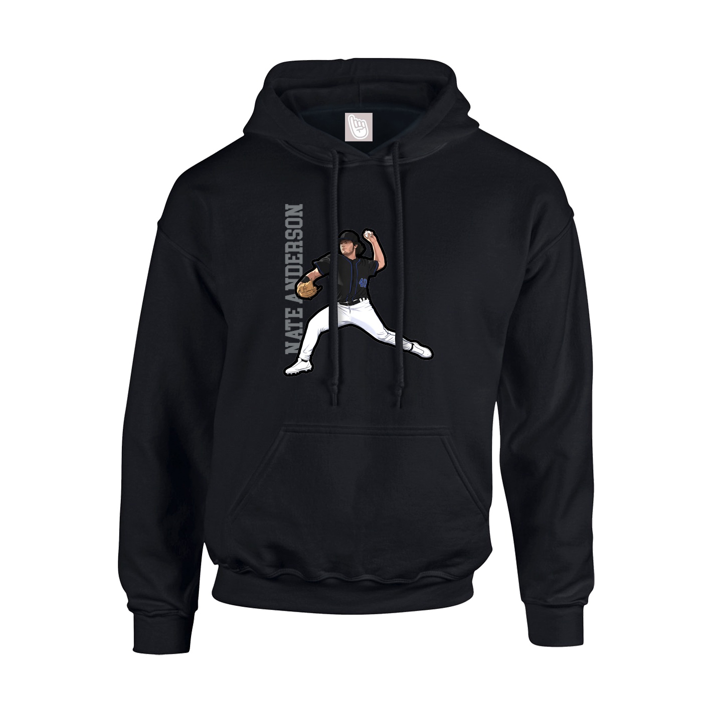Hoodie — Name Vertical in Black