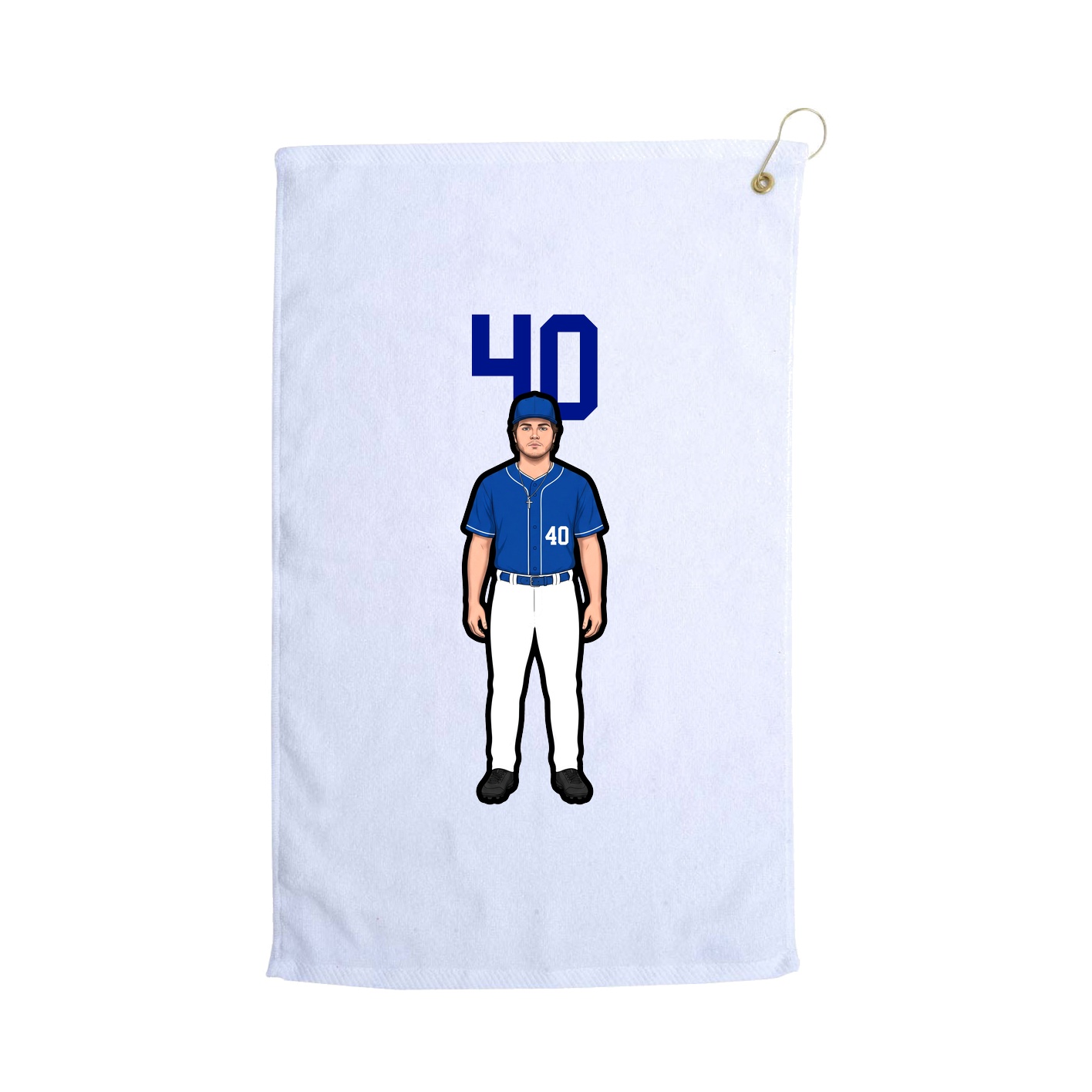Golf Towel — Number Top in White
